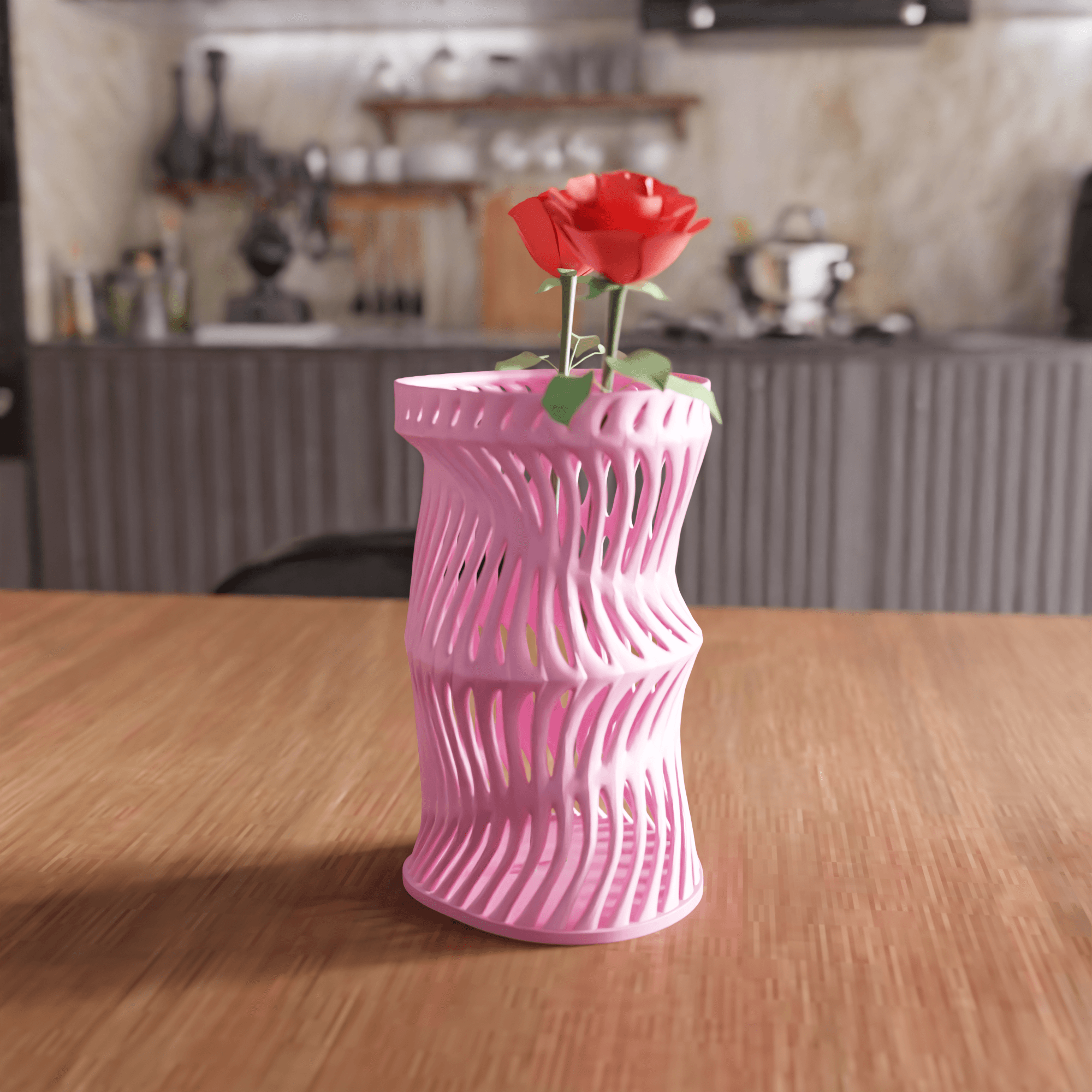 Parametric Helix Mesh Vase 3d model