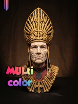 Skeleton Pope Bust 3MF | Gothic Multi-Color | OccultDecor 3d model