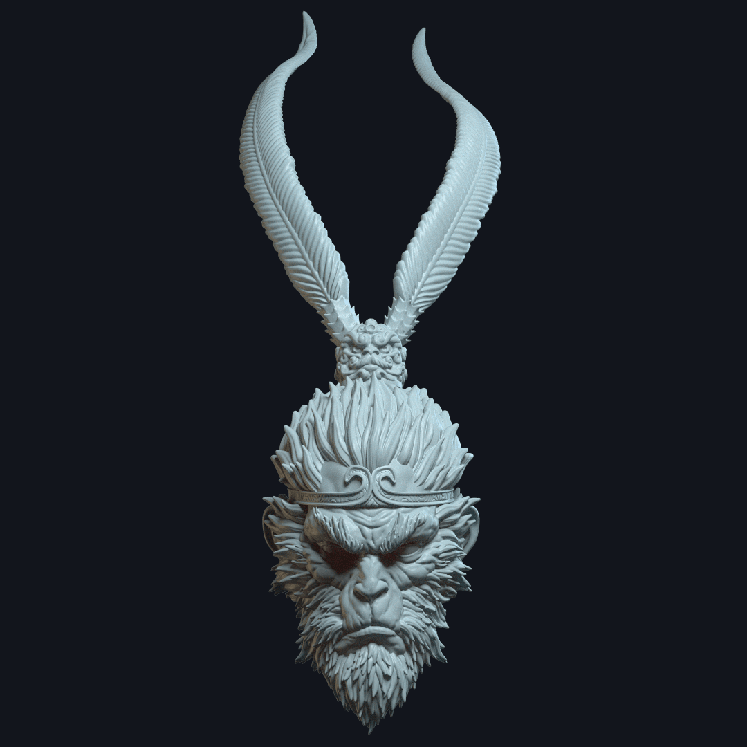 Monkey King v3 Action Figure Head 3d model