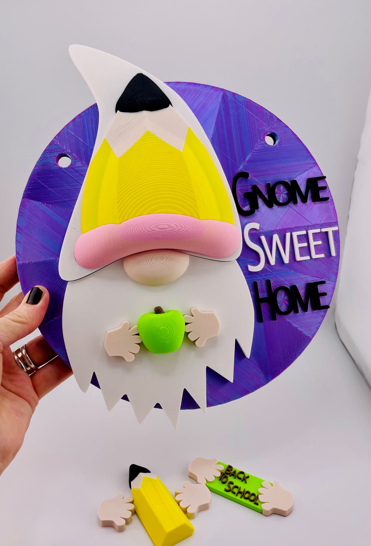 Magnetic Back to School Hat Gnome For Modular Sign 3d model