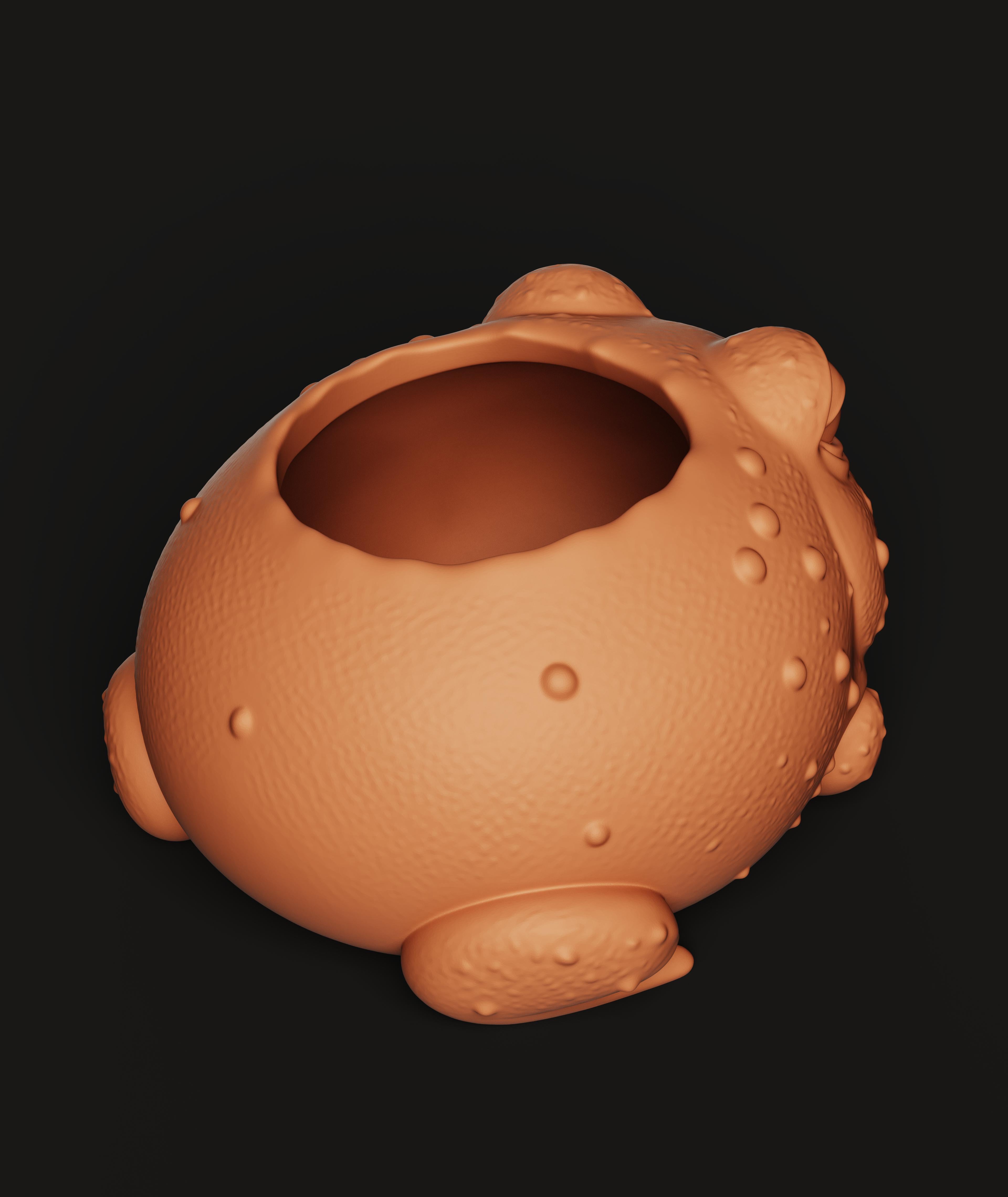 Grumpy Toad Planter Multi-Color 3MF | Garden Decor | Bambu Ready 3d model
