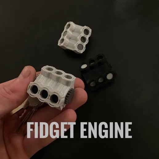 Fidget engine keychain 3d model