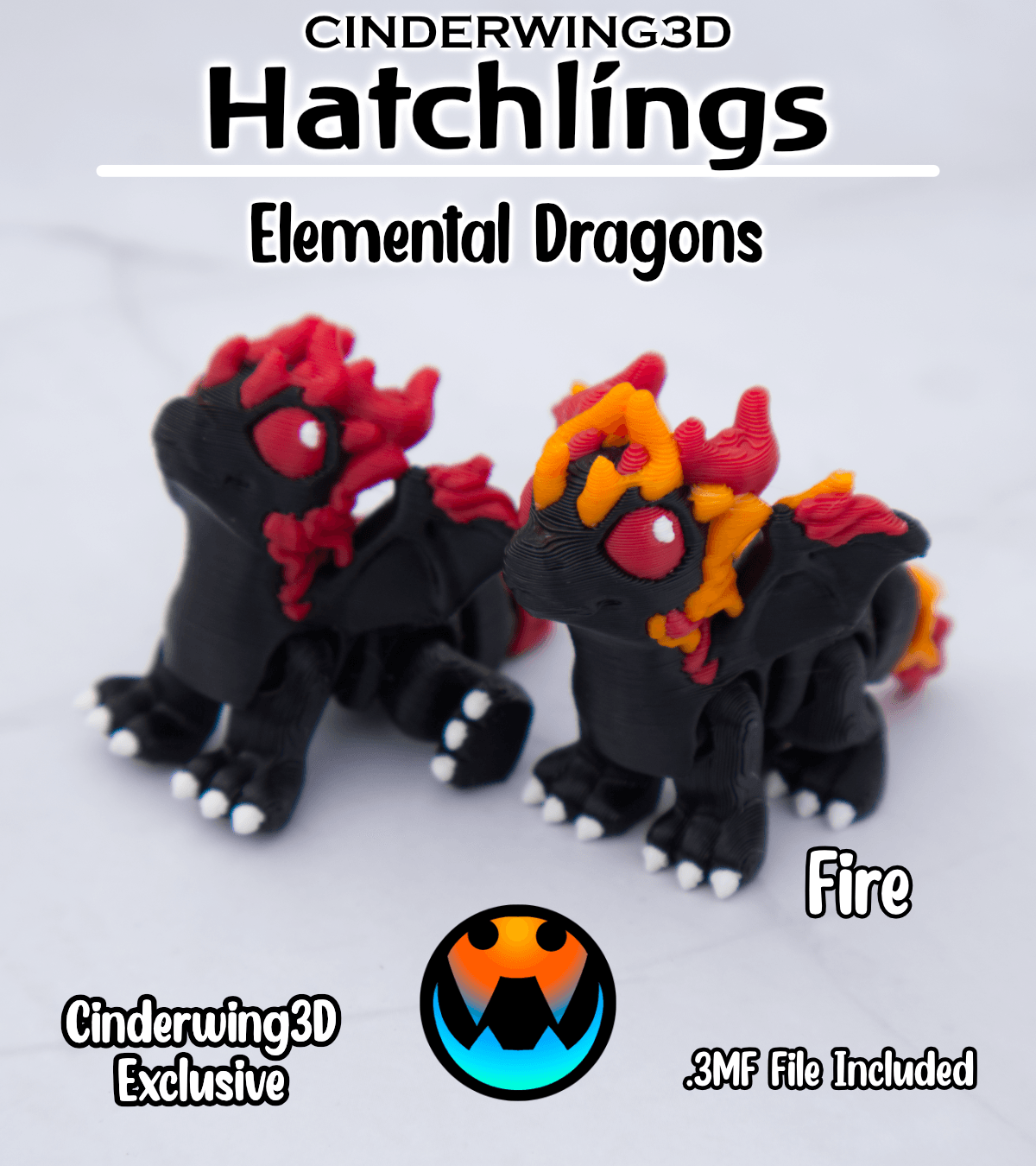 Fire Dragon - Hatchling 3d model