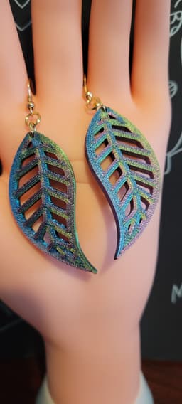 Leafy Boho Chic Earrings 3d model