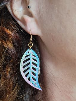 Leafy Boho Chic Earrings 3d model