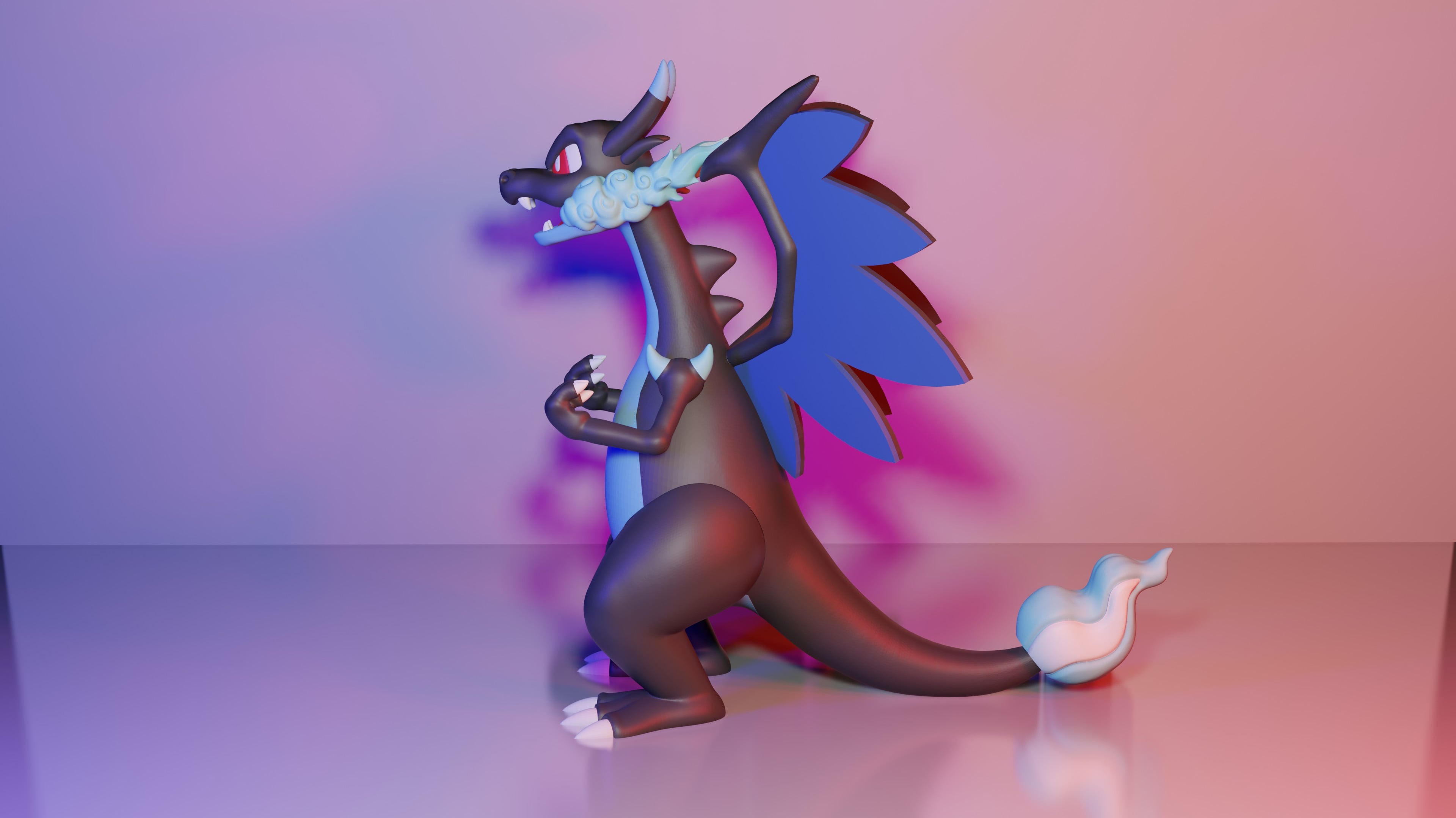 Mega Charizard X - Multiparts 3d model