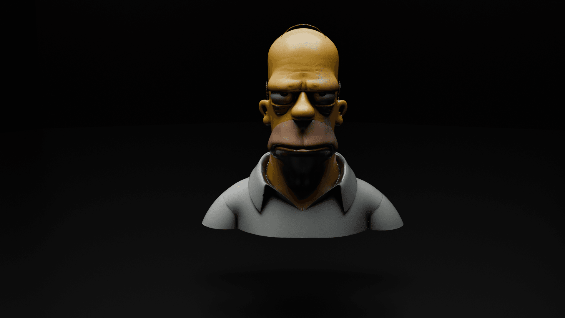 Homer Simpson Stylized Bust 3D Print Model STL Low-poly 3D print model 3d model