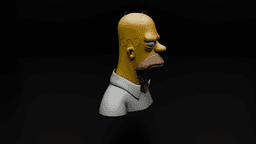 Homer Simpson Stylized Bust 3D Print Model STL Low-poly 3D print model 3d model