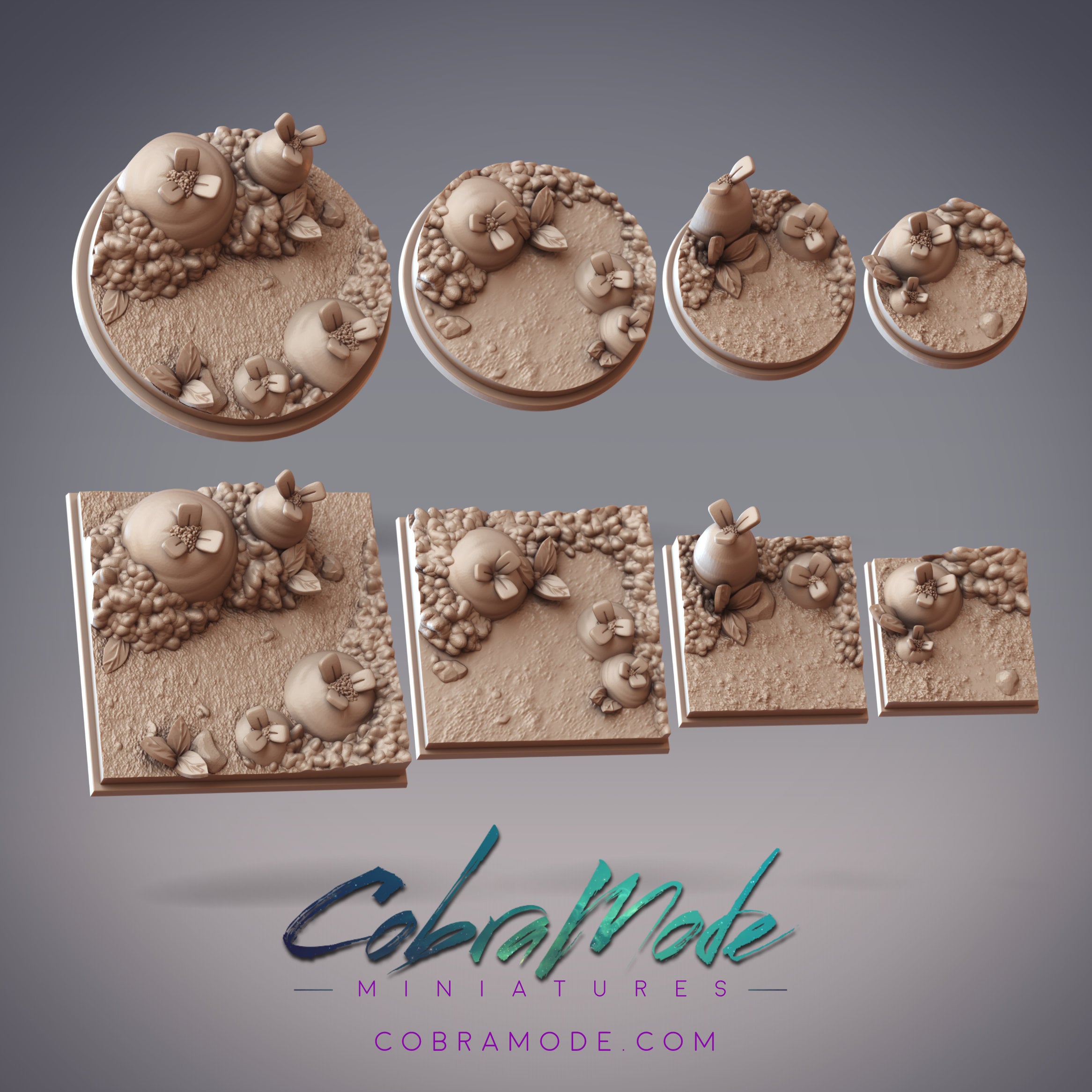 Giant Carrot Base Pack (8pcs) - Round and Square Versions 3d model