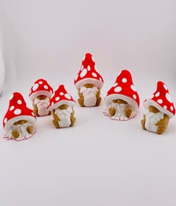 Mushroom Gnome Set 3d model