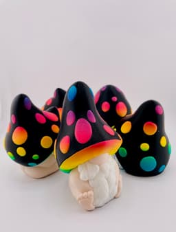 Mushroom Gnome Set 3d model