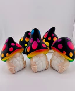 Mushroom Gnome Set 3d model