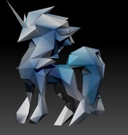 Low Poly Frozen Unicorn Model: FREE for Personal Use 3d model