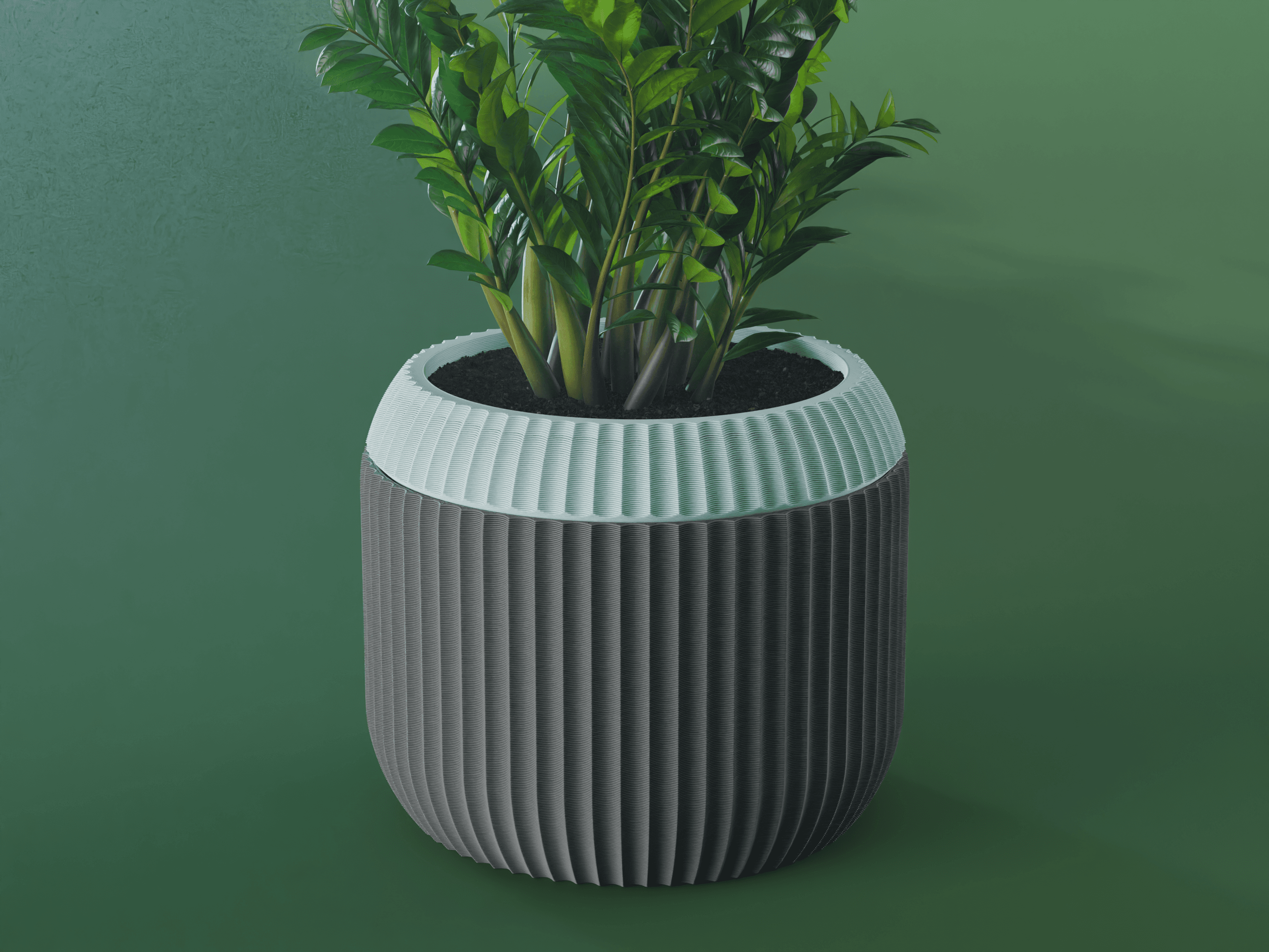 Sei Planter Pot, Scalloped Reverse | Small, Medium, Large | Self Watering and Drip Tray 3d model