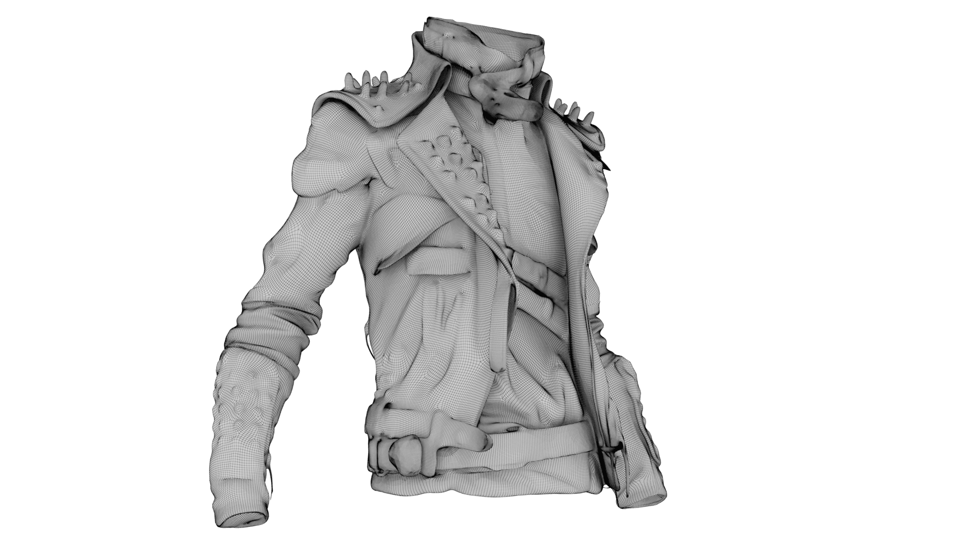Denim Leather Jacket 3d model