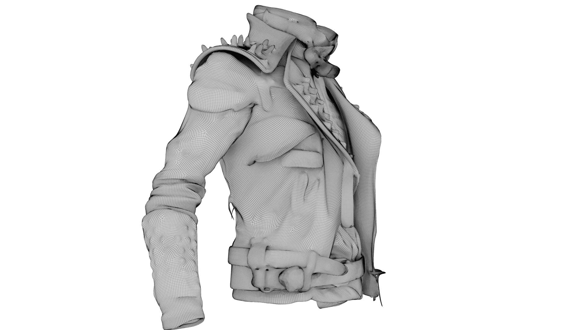 Denim Leather Jacket 3d model