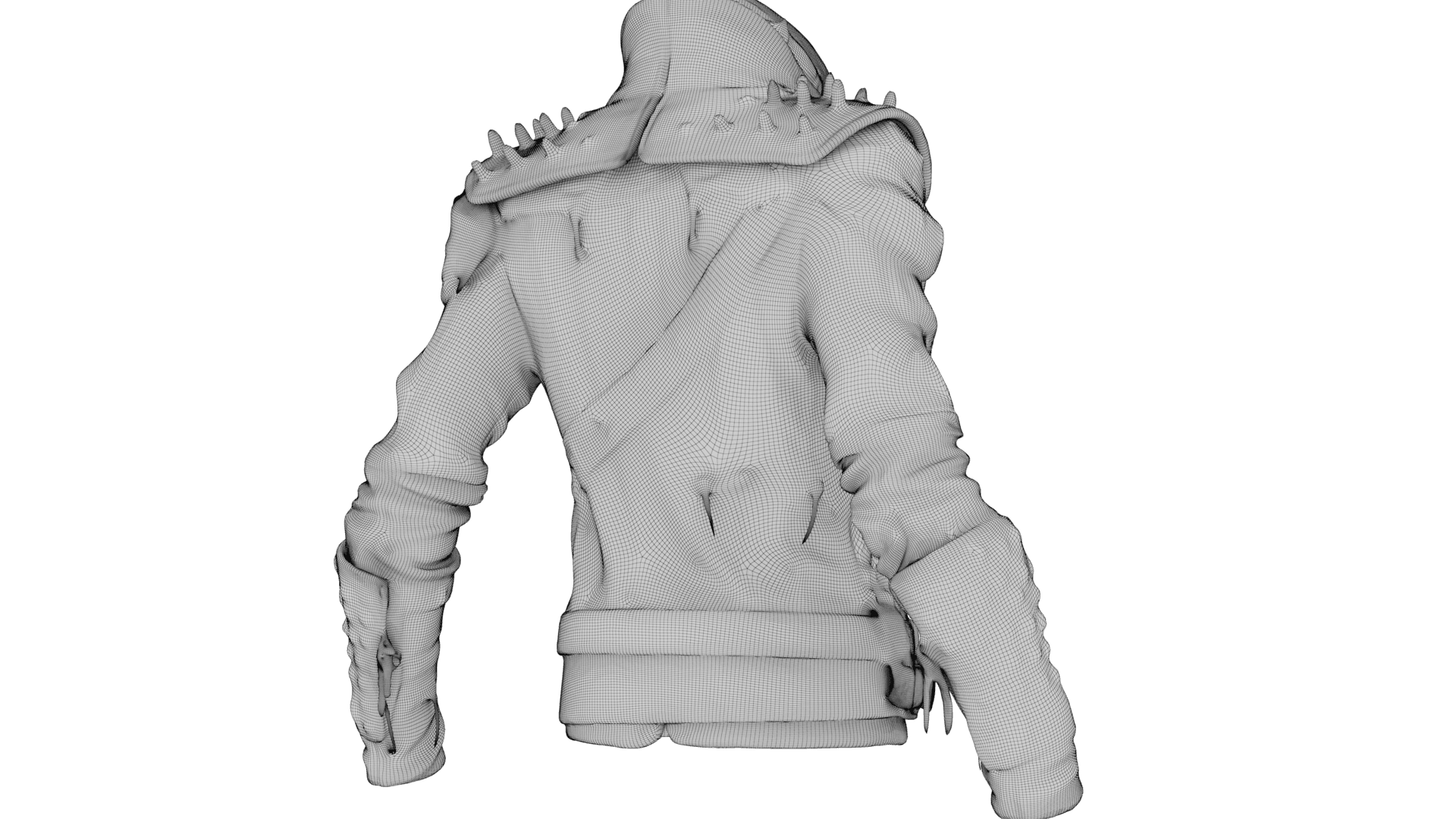 Denim Leather Jacket 3d model