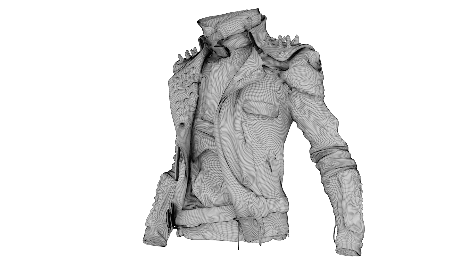 Denim Leather Jacket 3d model