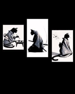 simple stylized cats in Japan - Set of bookmarks 3d model