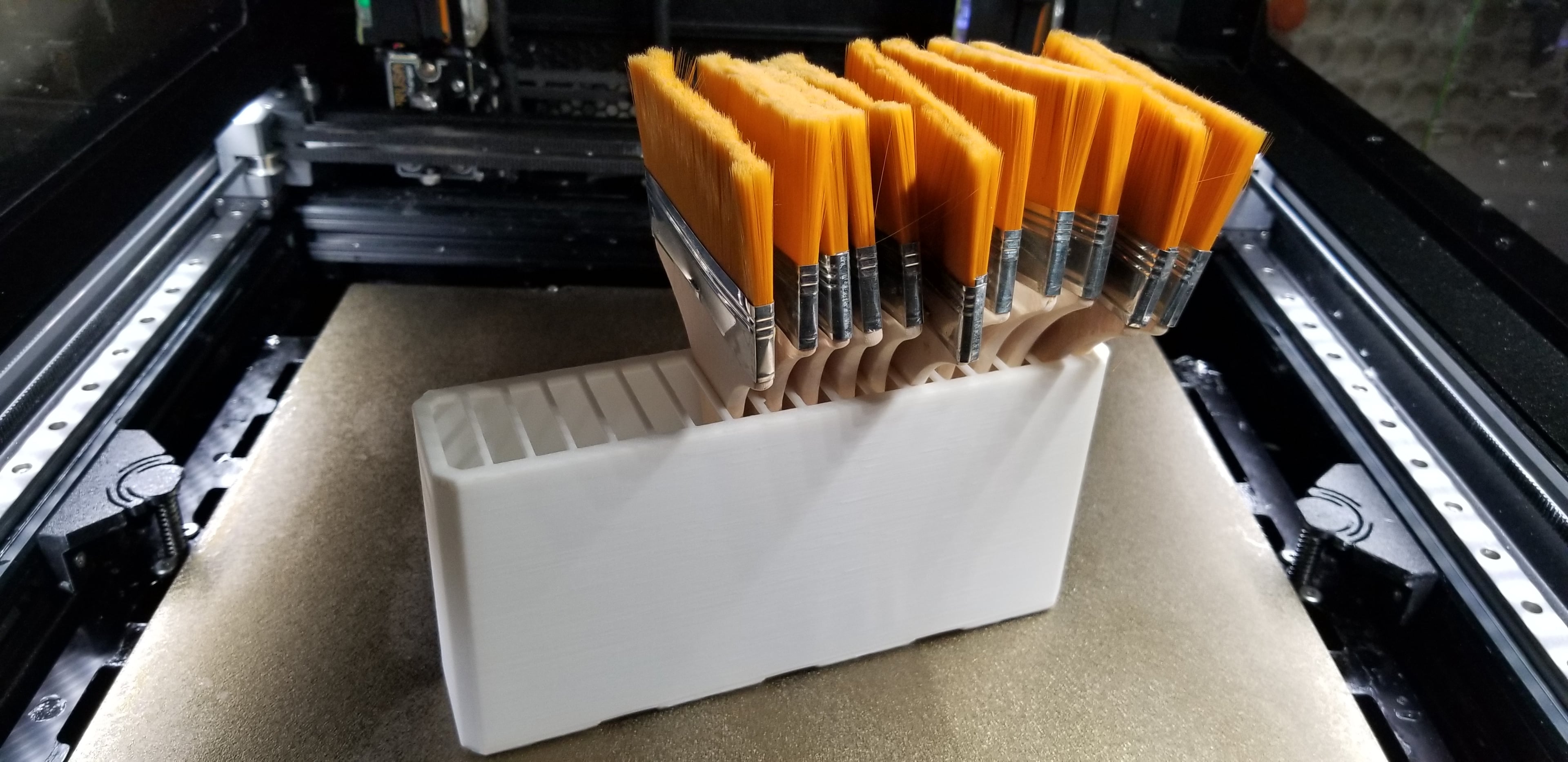 MultiBin Tops, 4x1, chip brush holders.stl 3d model