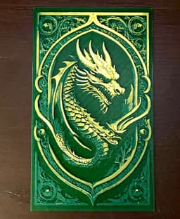 Dragon HueForge Art - Dragon HueForge Green with Yellow SIlk highlights - 3d model