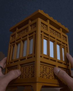Shoji Lamp - Asanoha 3d model