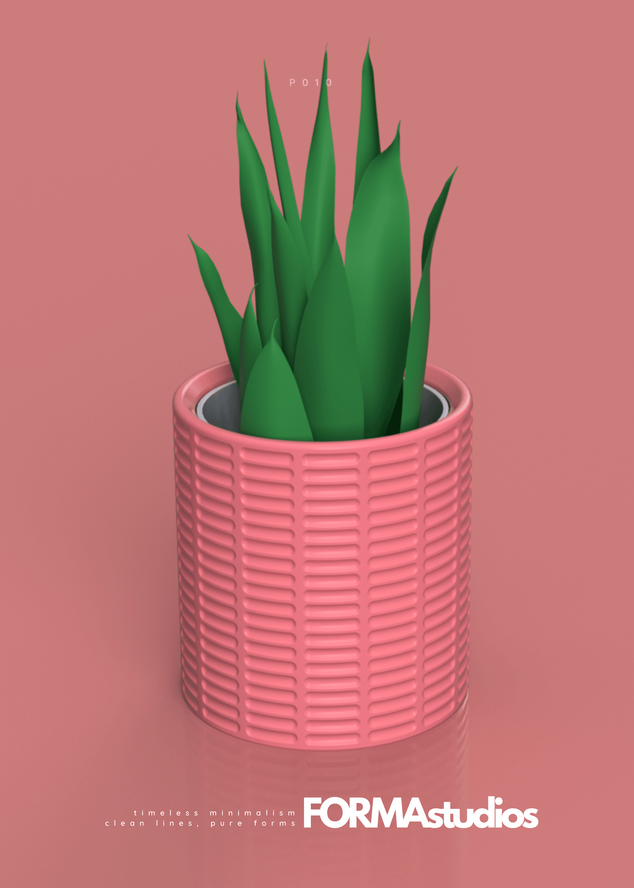 Planter with drip tray - FORMAstudios P010 3d model