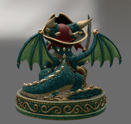 Cute Treasure Hunter Dragon STL File for 3D Printing 3d model