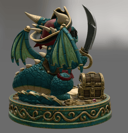 Cute Treasure Hunter Dragon STL File for 3D Printing 3d model