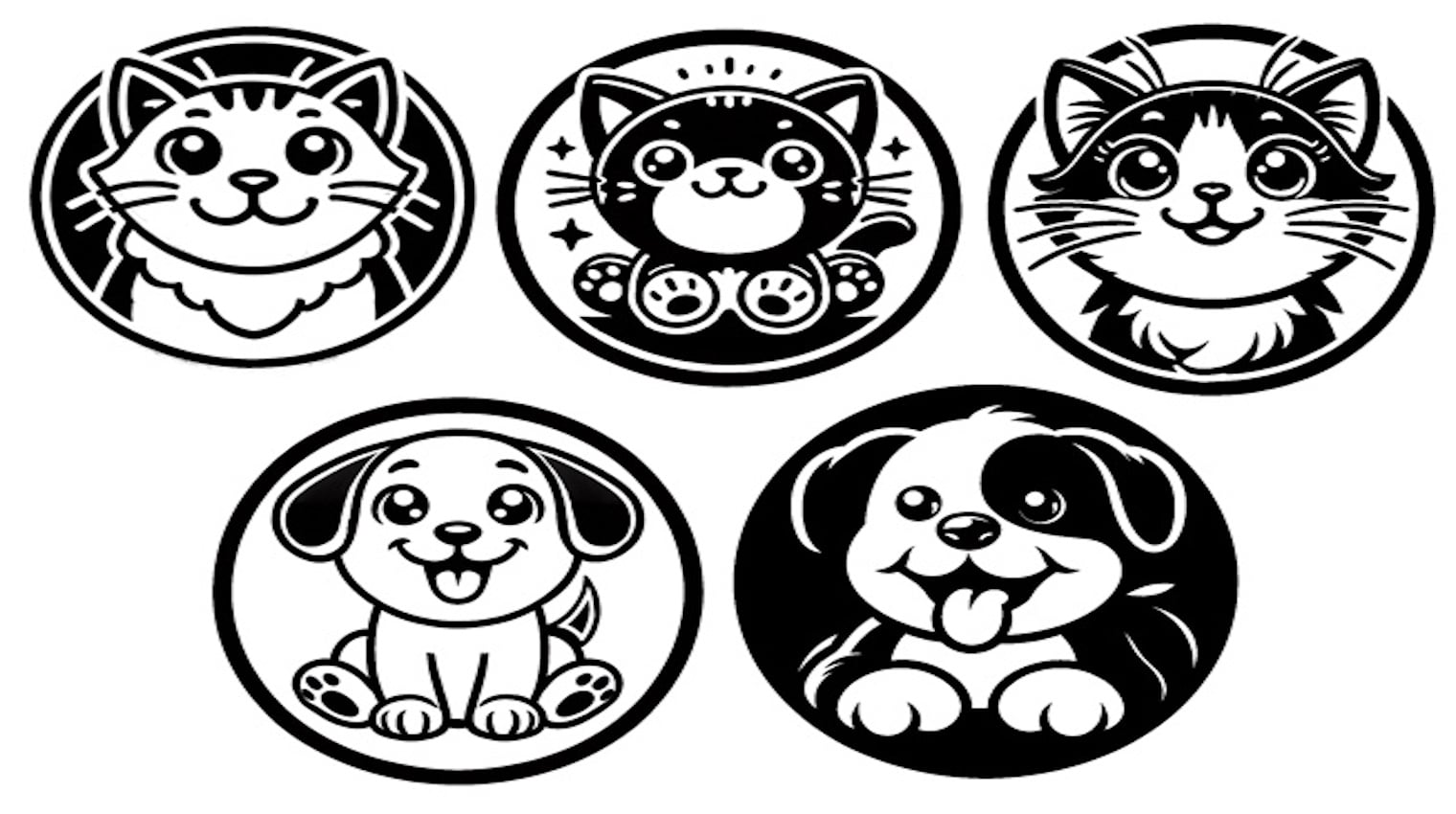 Leather Stamp Collection 65mm Kittens and Puppies 3d model