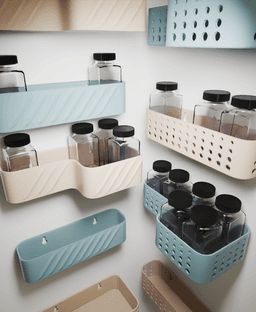 4-Pack Spice Racks with Screw Mounts 3d model