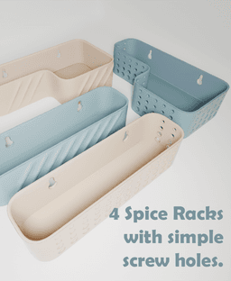 4-Pack Spice Racks with Screw Mounts 3d model