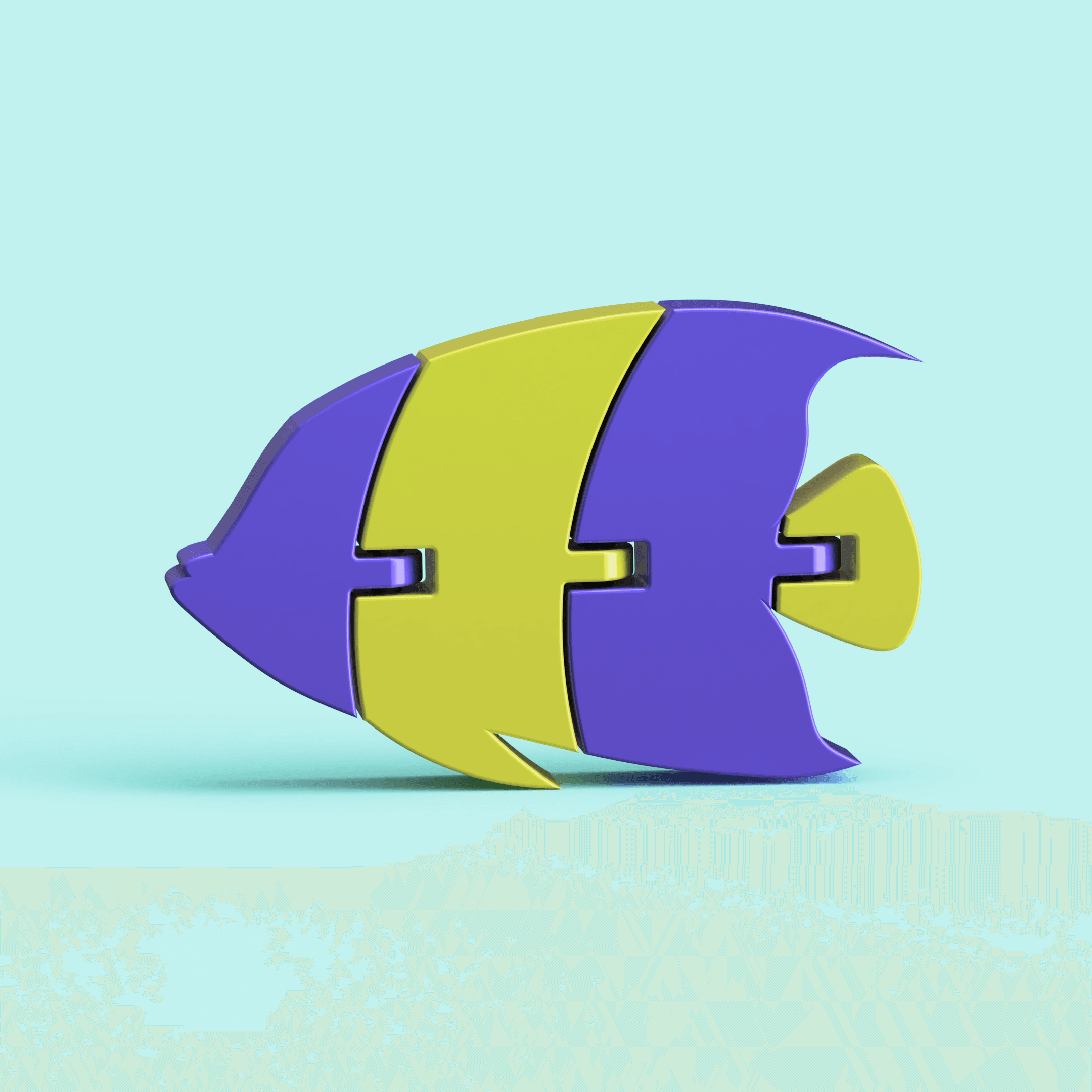 Articulated Tropical Fish 3d model