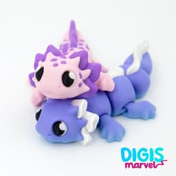 Tiny Axolotl Flexi + Keychain 3d model