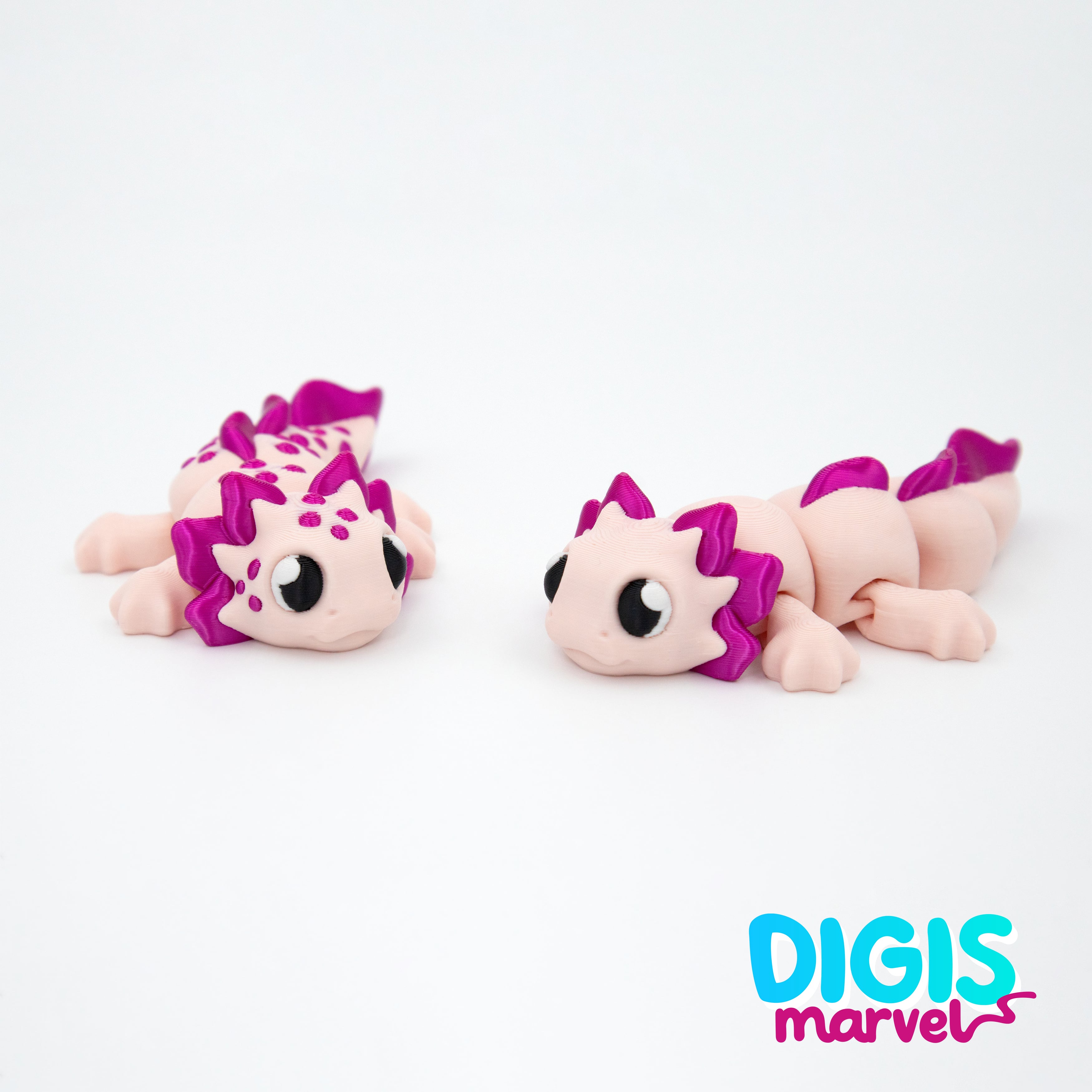 Tiny Axolotl Flexi + Keychain 3d model