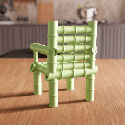 Bamboo-Style Decorative Chair 3d model