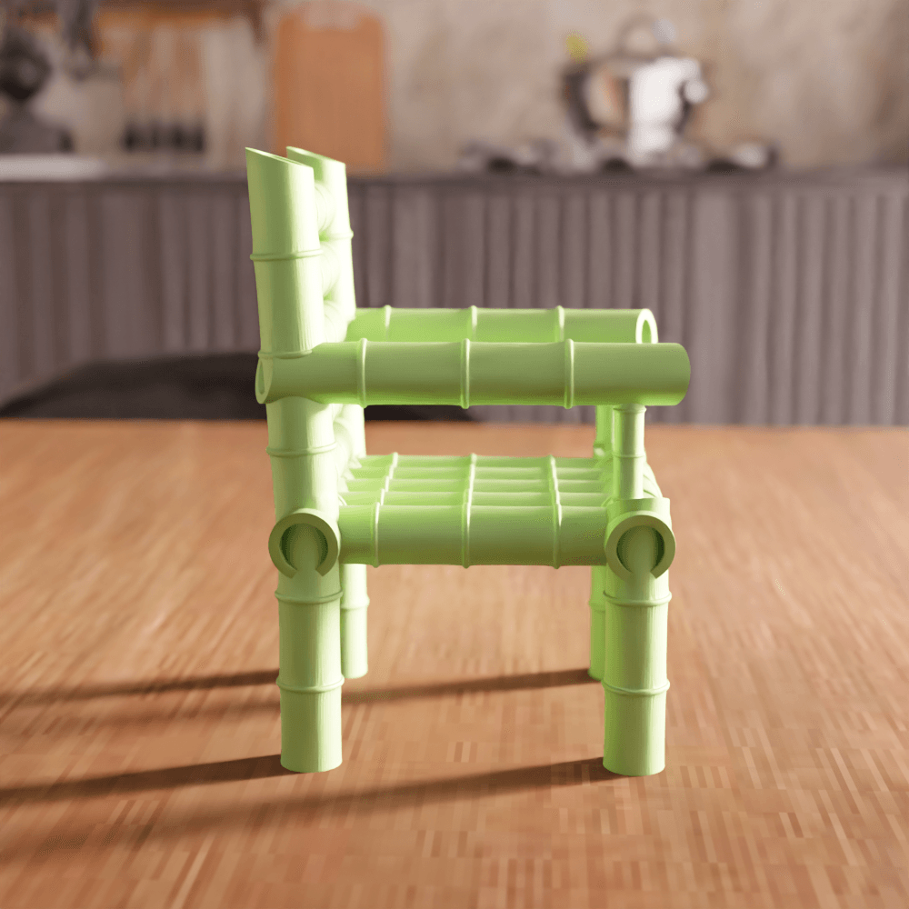 Bamboo-Style Decorative Chair 3d model