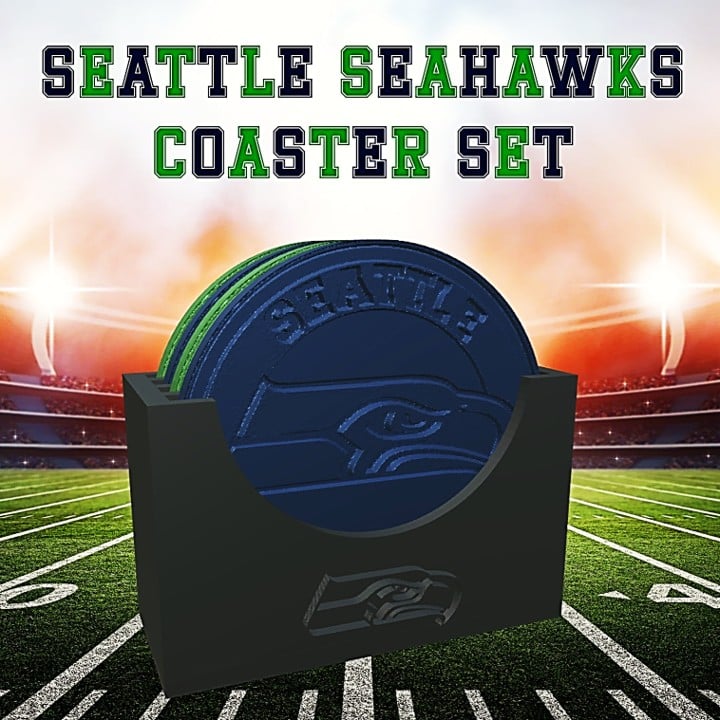 Seattle Seahawks Coaster Set (NFL) 3d model
