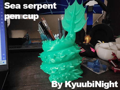 Sea Serpent Pen Cup 3d model