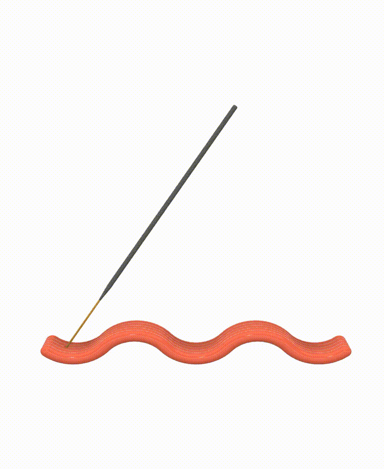 Ribbed Incense Holder Tray 3d model