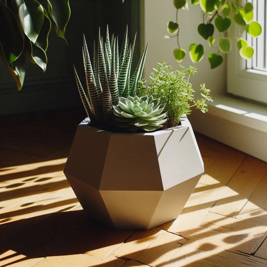 Modern Octagonal Planter for Succulents 3d model