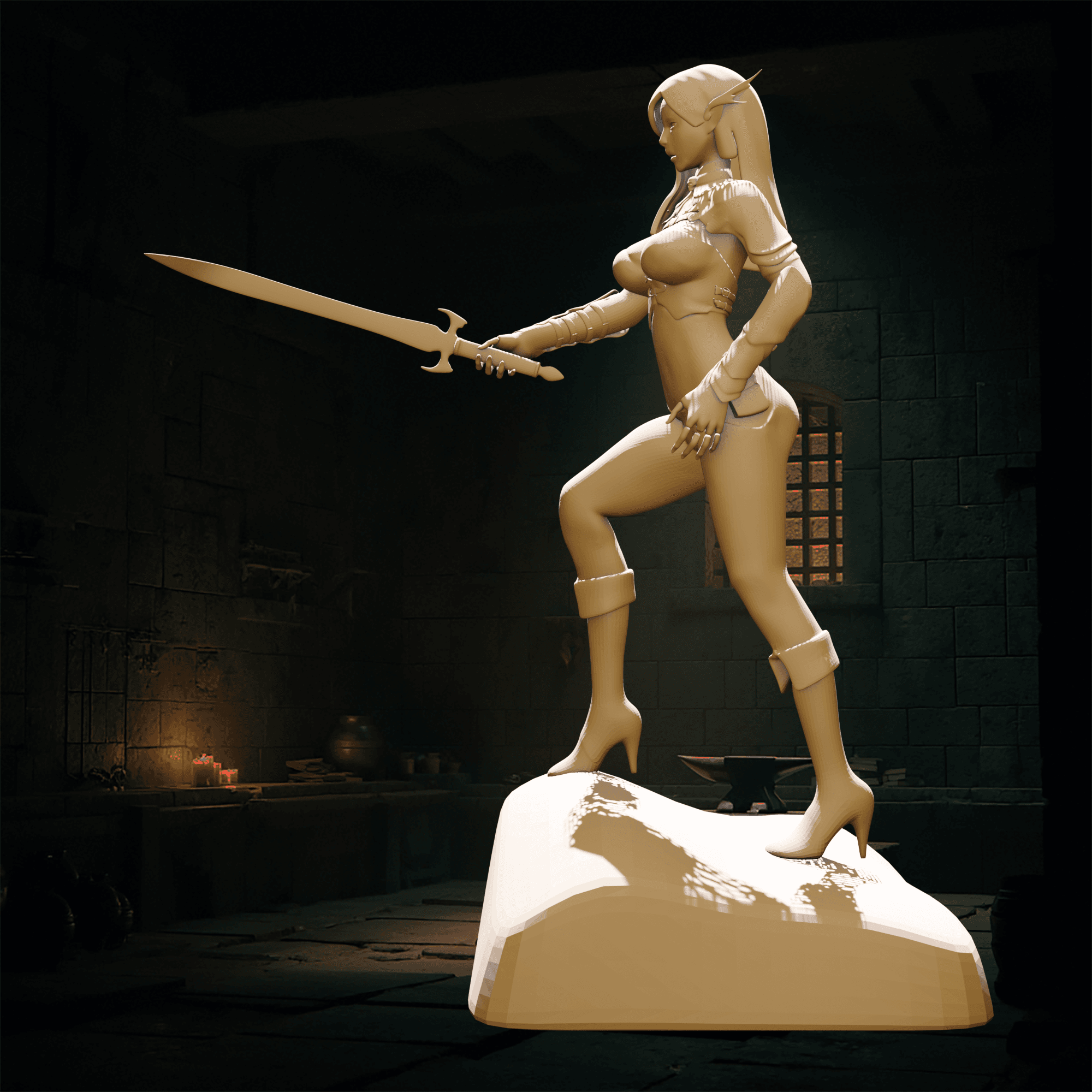 Sexy Elf Warrior v2 3d model