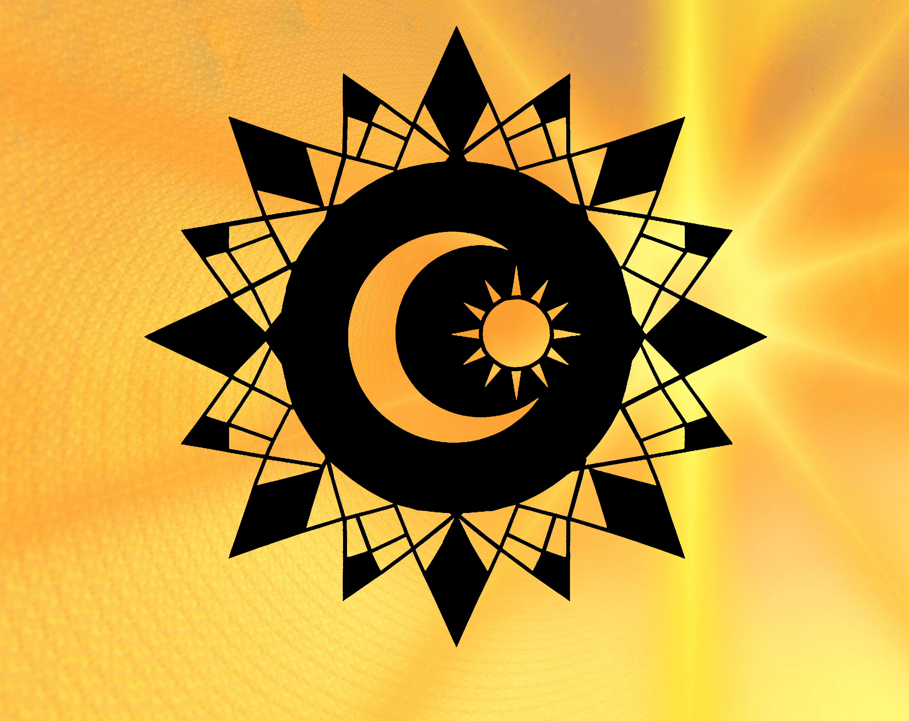 Geometric 2D moon and sun wallart_v1 3d model