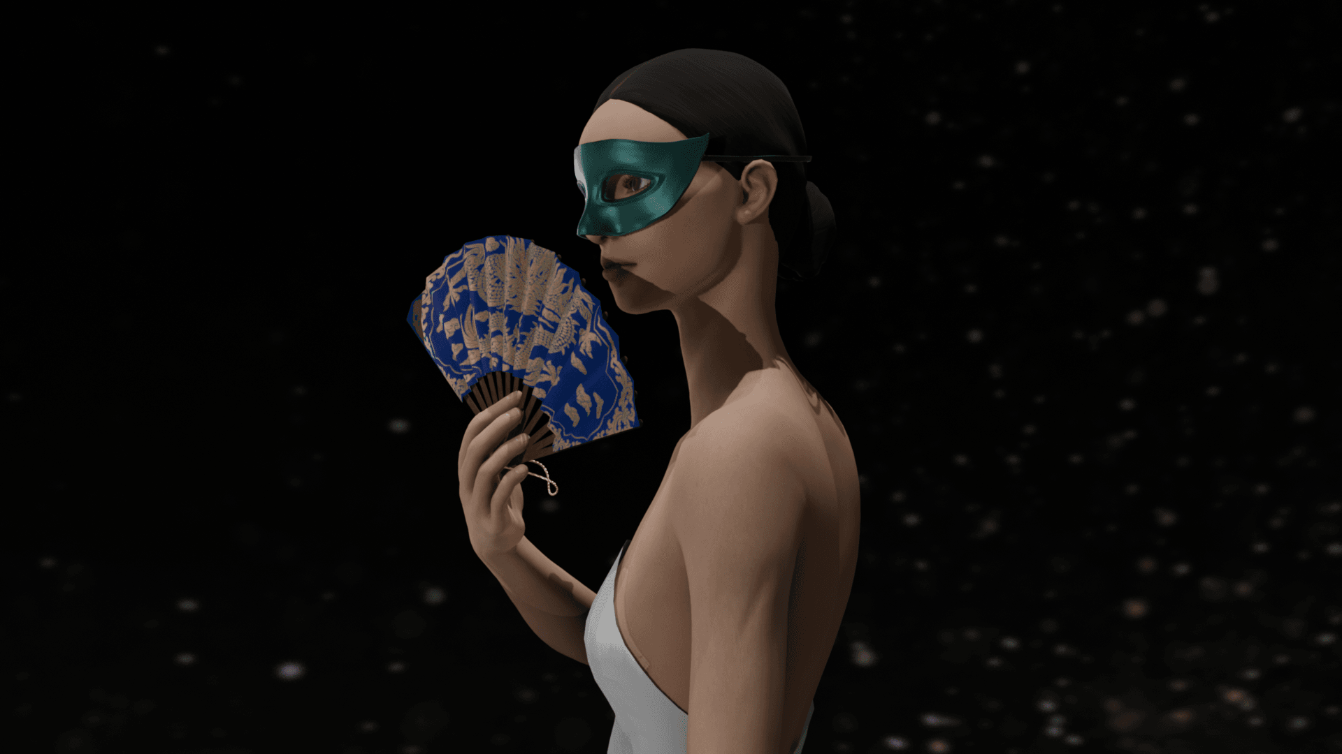 Set of 4 Half Masquerade Masks 3d model