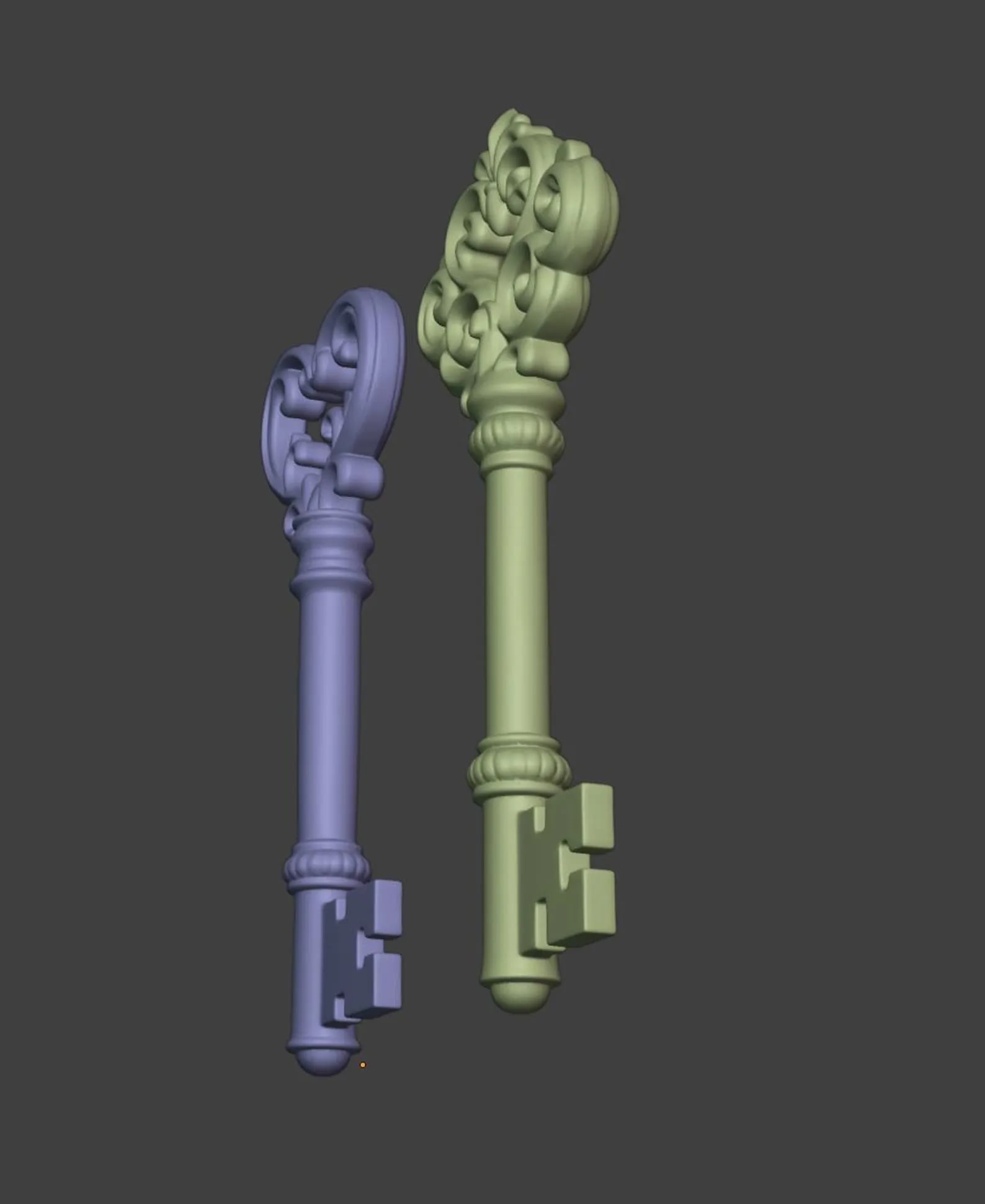 Vintage Ornate Skeleton Keys 3d model
