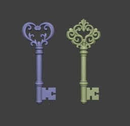 Vintage Ornate Skeleton Keys 3d model