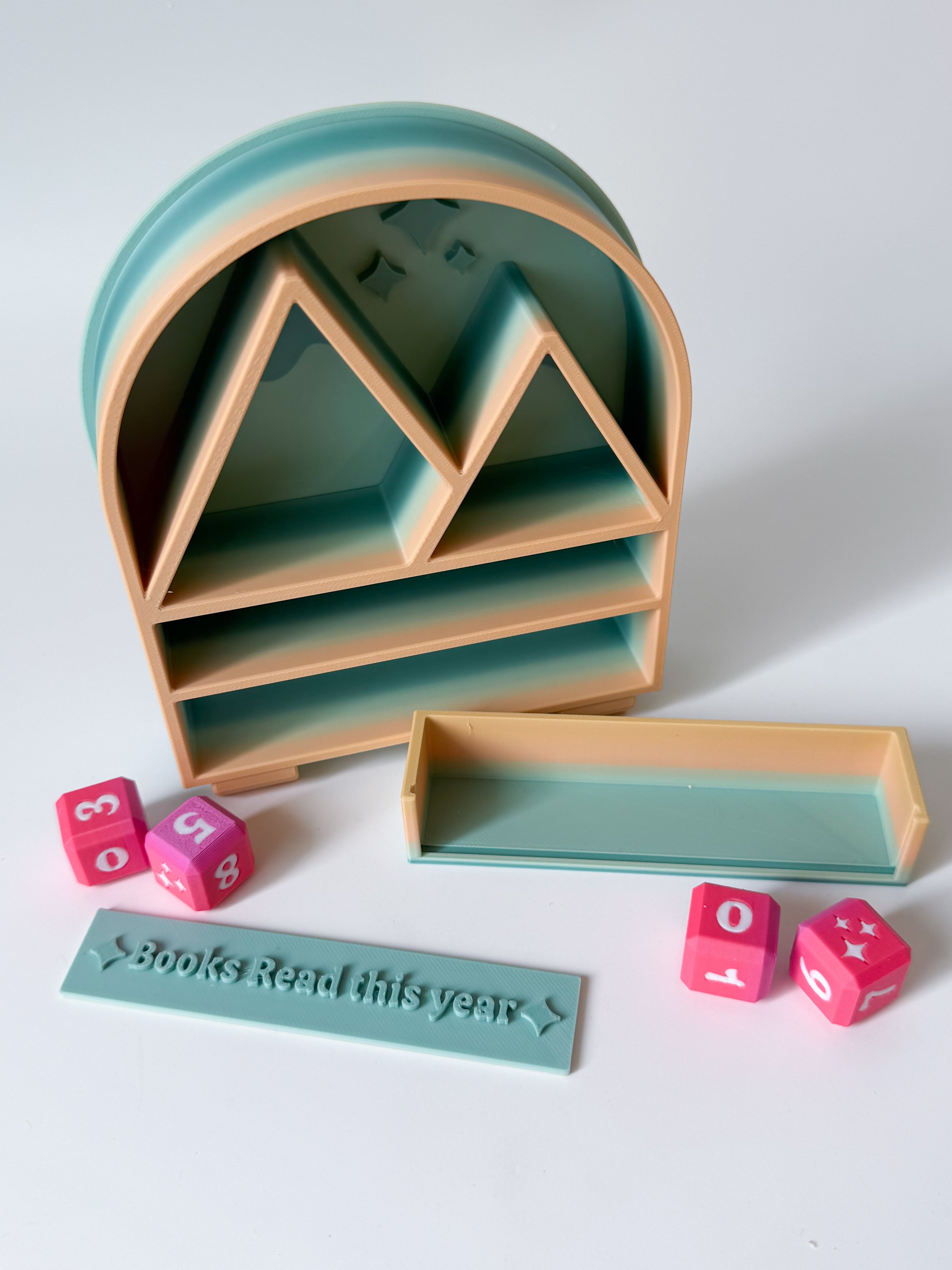 Mountain Book Tracker with Book mark 3d model