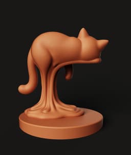 Melting Cat Multi-Color 3MF | Funny Tabby Figurine | Bambu Ready 3d model