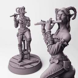 Tiefling Bard - Hellspawn Tabletop RPG Mini 3d model
