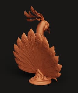 Royal Peacock Bust Multi-Color 3MF | Fantasy Art | Bambu Ready 3d model
